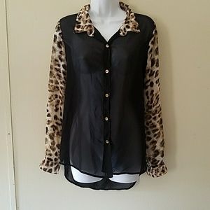 Sheer button up blouse
